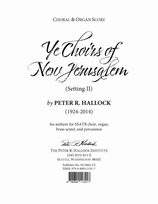 Ye Choirs of New Jerusalem (1983)