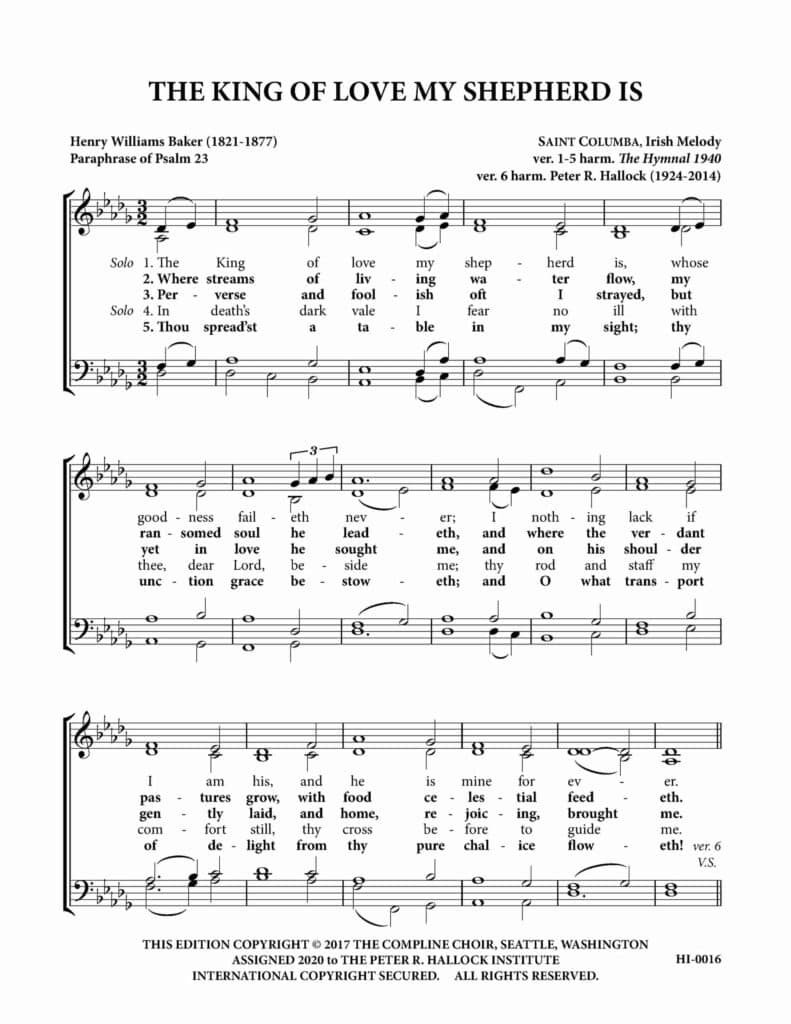 The King of love my shepherd is