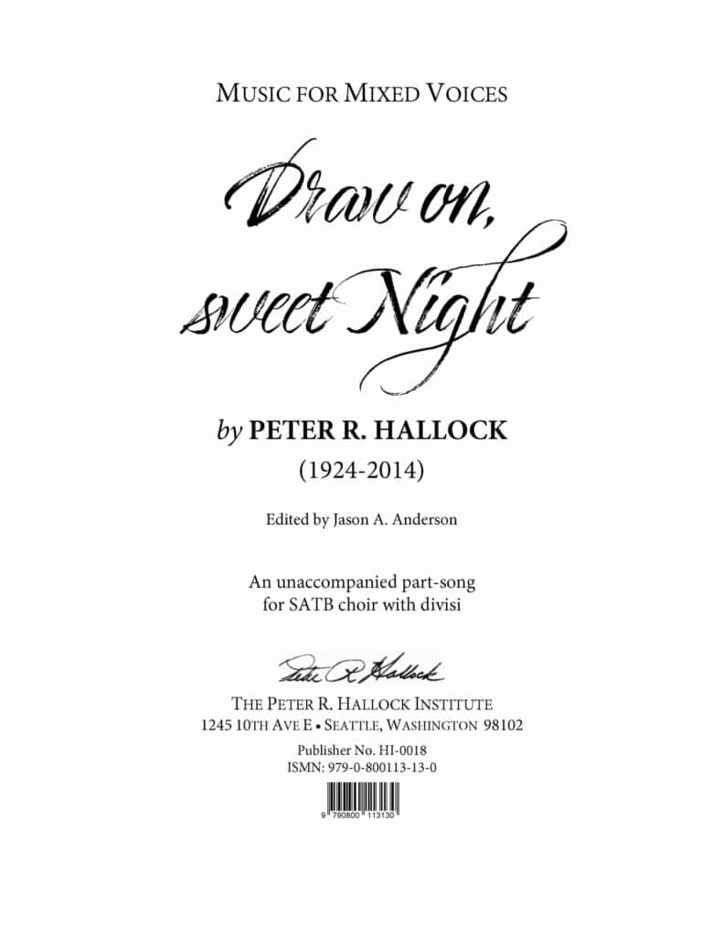 Draw on, sweet Night