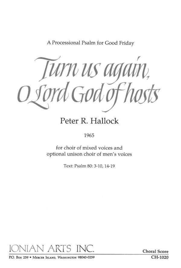 Turn us again, O Lord God of hosts