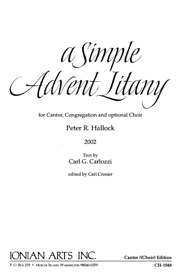 A Simple Advent Litany