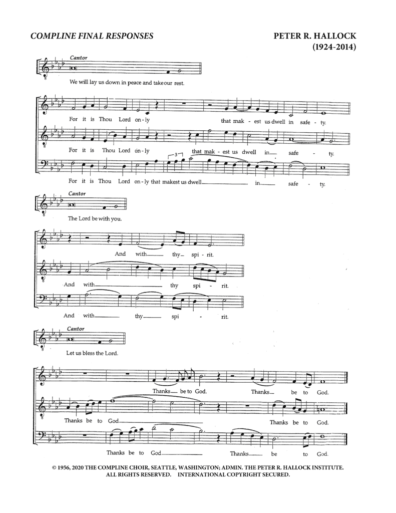 final preces for compline