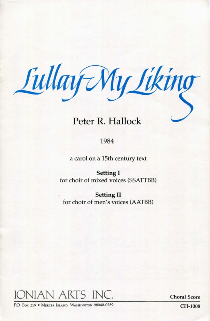 lullay my liking (setting ii)