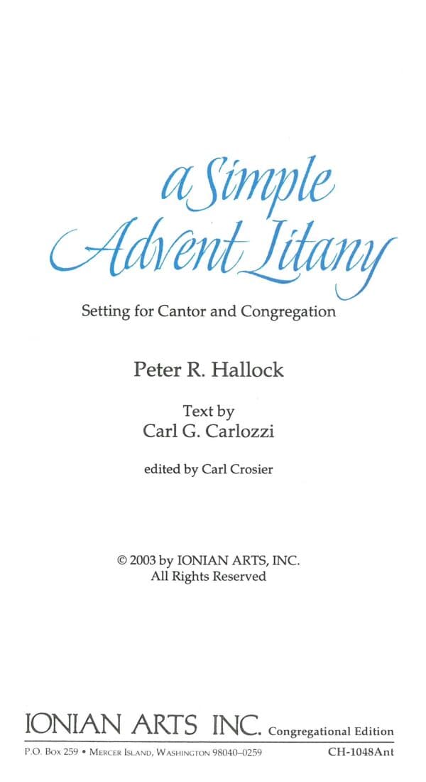 A Simple Advent Litany